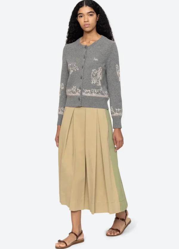 Sea New York Edin Farm Embroidery Cardigan Grey