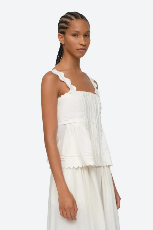 Sea New York Ryleigh Ric Rac Tank Top Cream