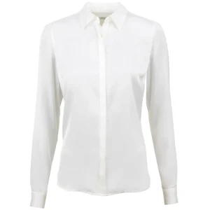 Stenströms Susan Silk Stretch Shirt Off-White